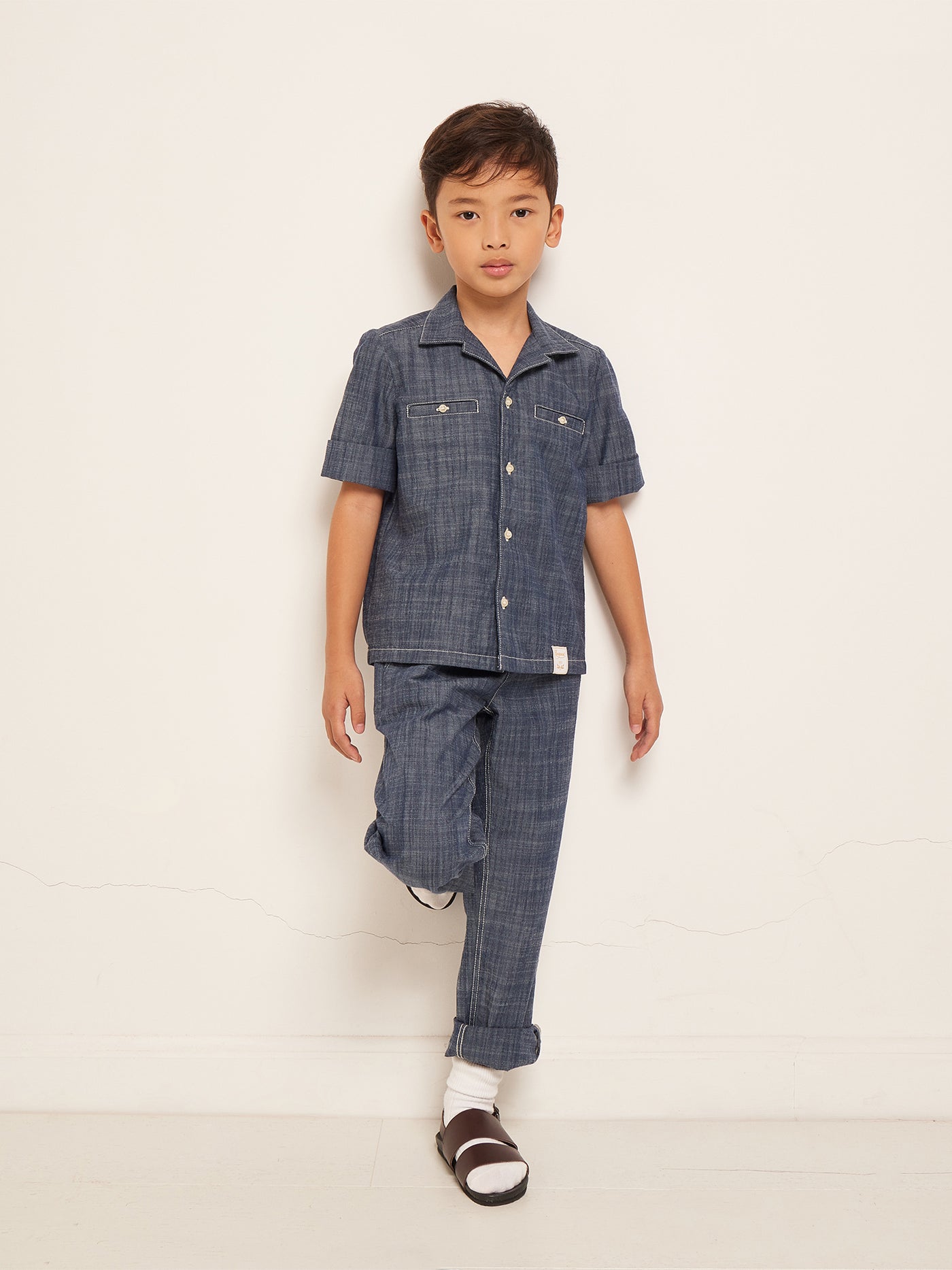 LOOK GARCON ETE 2023 CHEMISE BLEUE FONCE