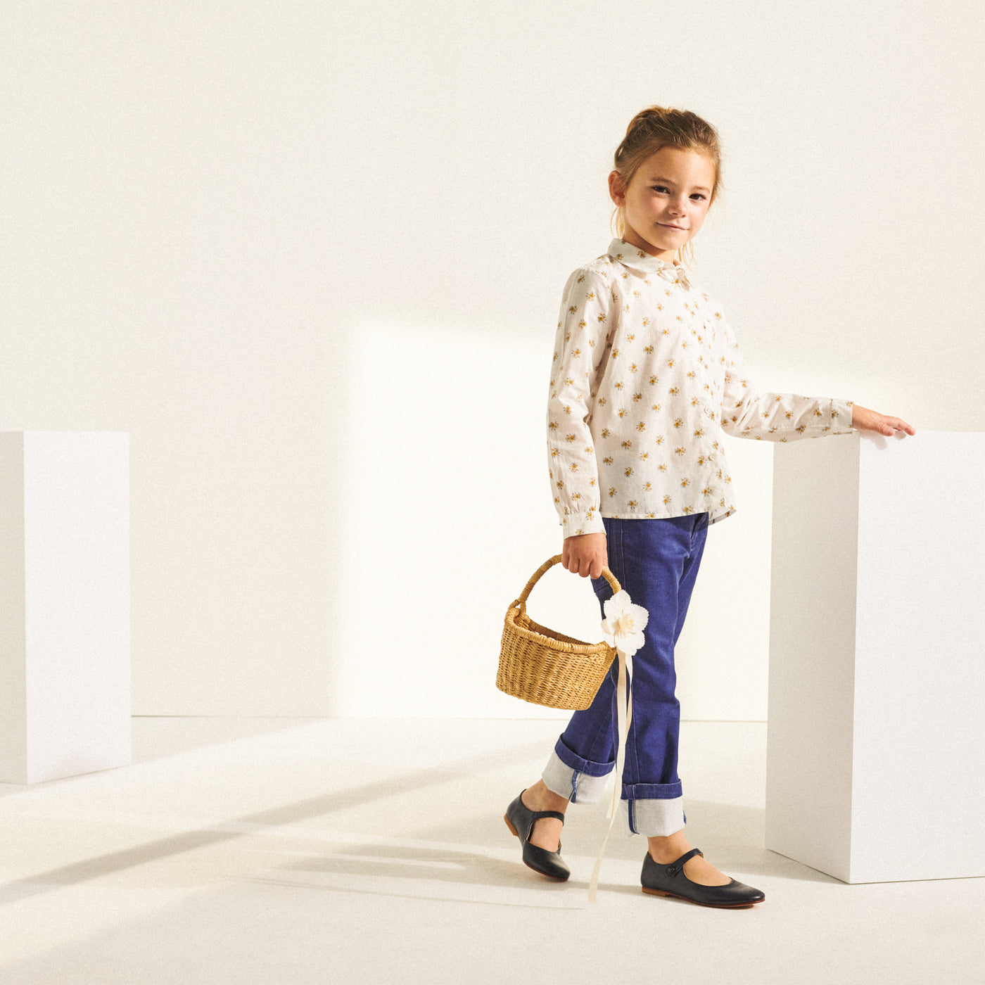 look porté fille été 2022 blouse imprimée et panier bonpoint