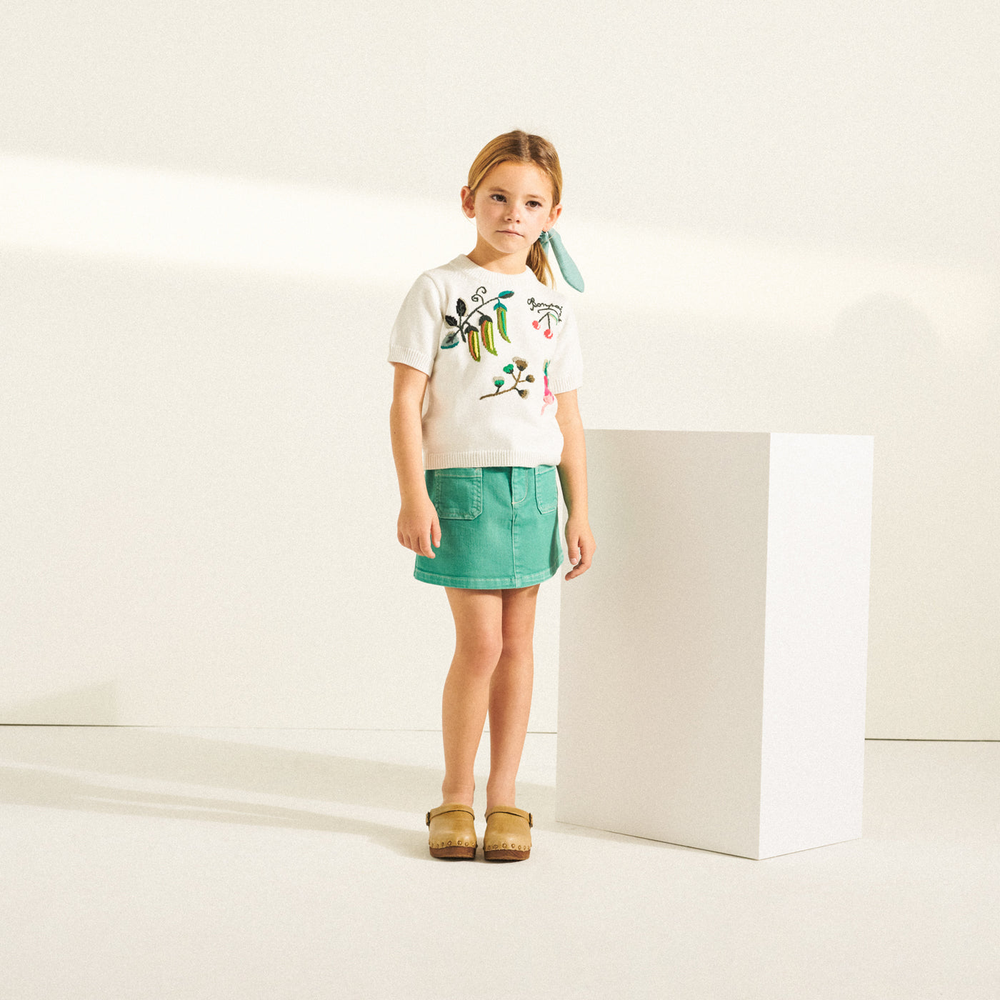 look fille été 2022 pull intarsia bonpoint