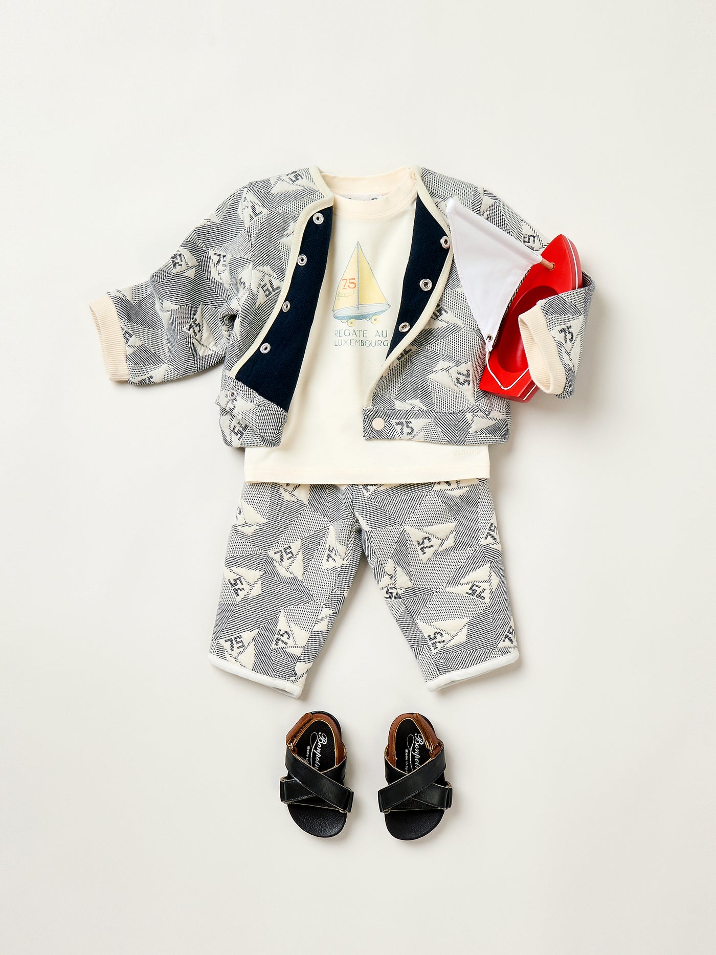Look bébé garçon Eté 2025 - Ensemble en jacquard