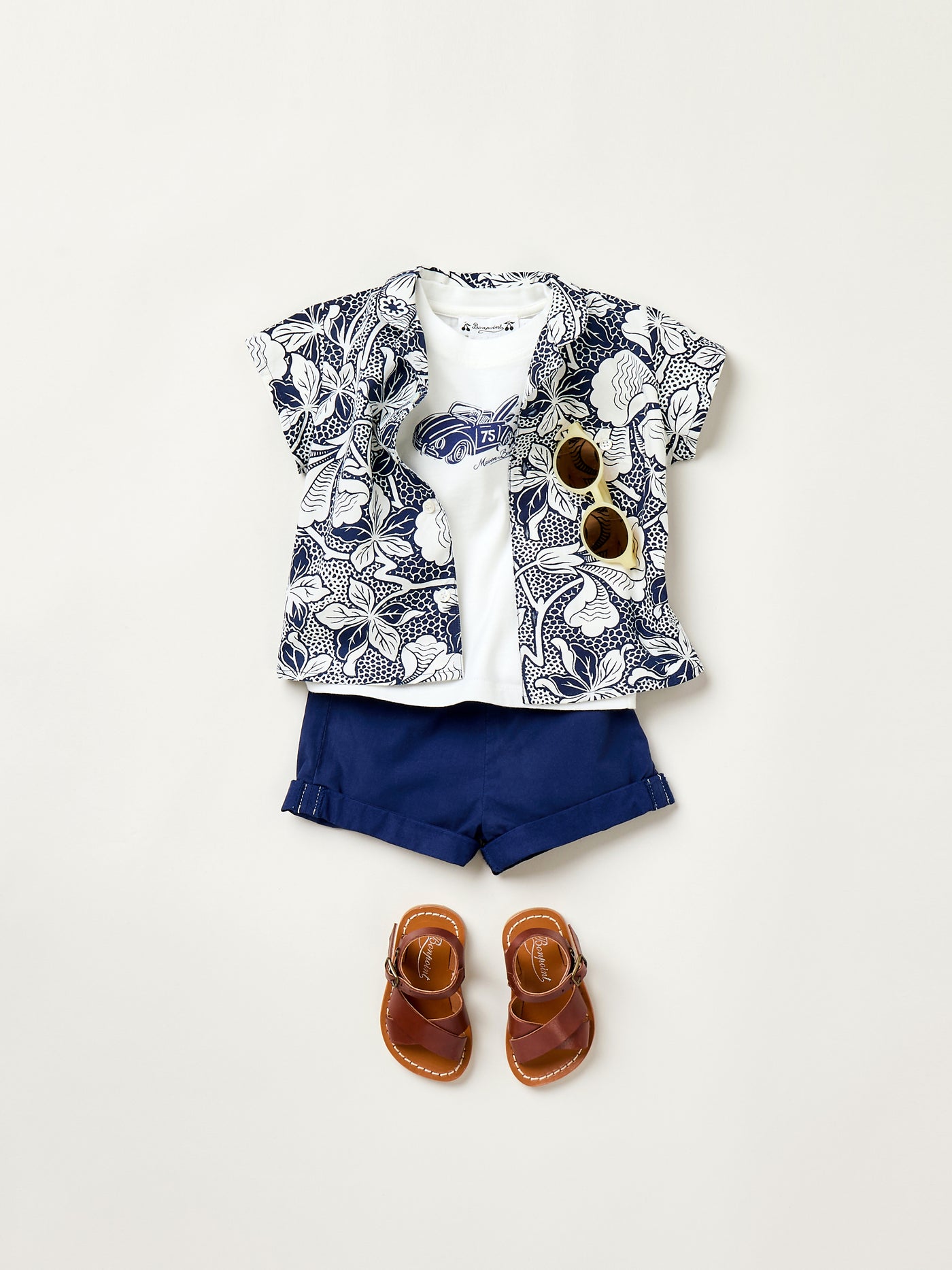 Look bébé garçon Eté 2025 - Chemise à imprimé floral