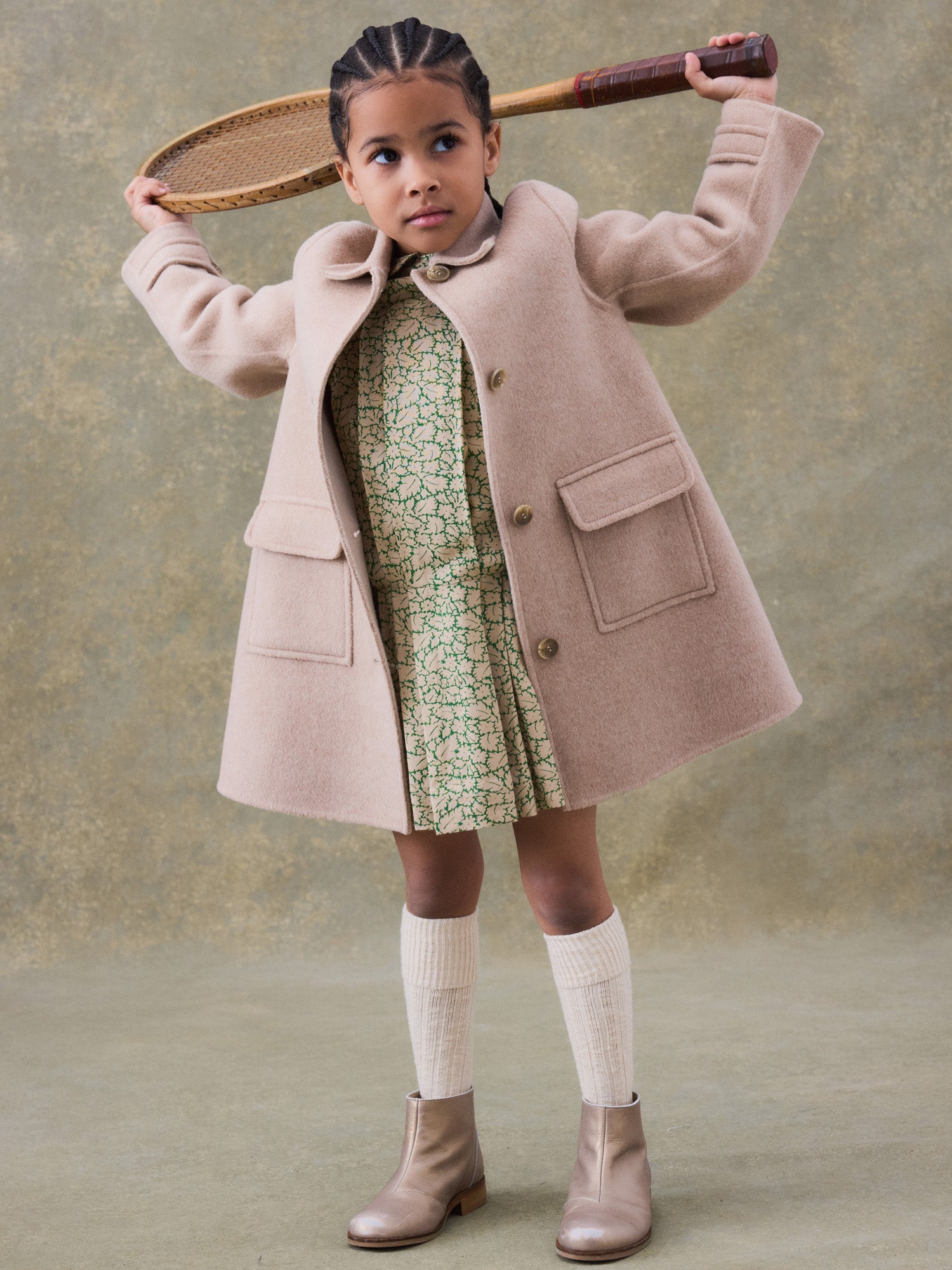 Look fille hiver 2024 manteau en laine et cachemire Bonpoint