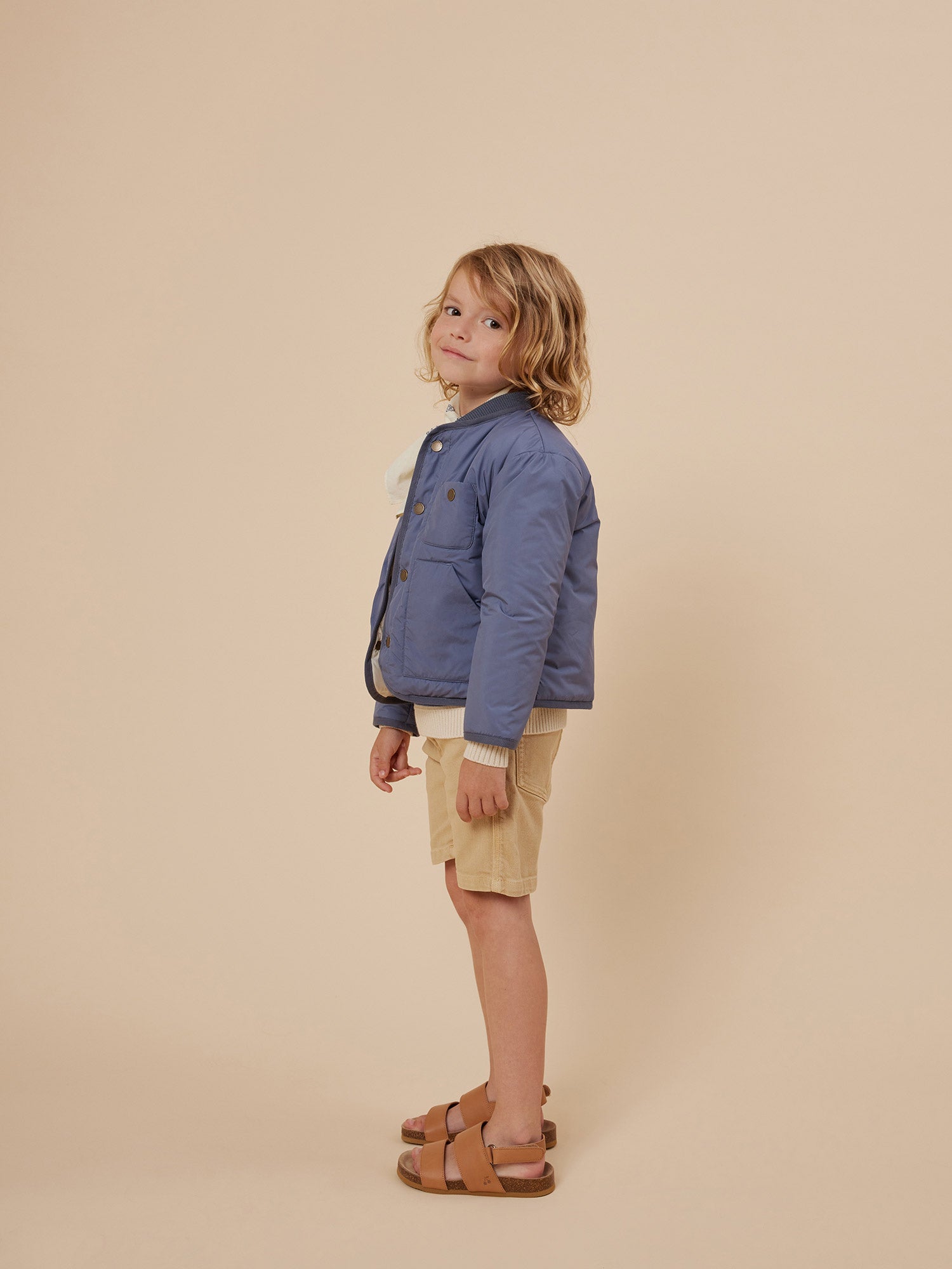 Look garcon ete 2024 veste bleu gris Bonpoint