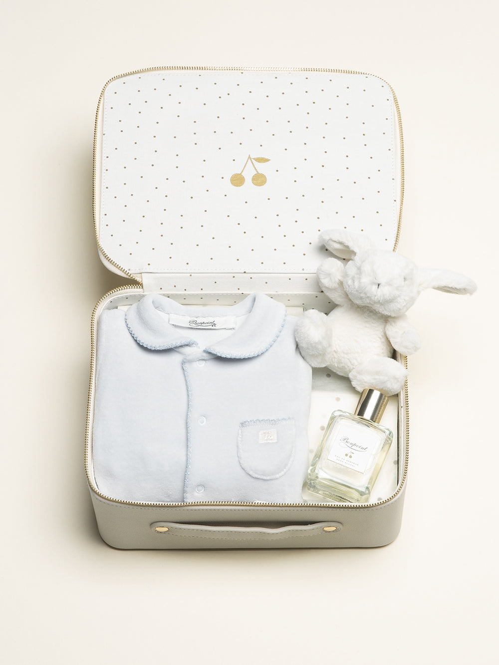 Petite valise naissance pyjama bleu