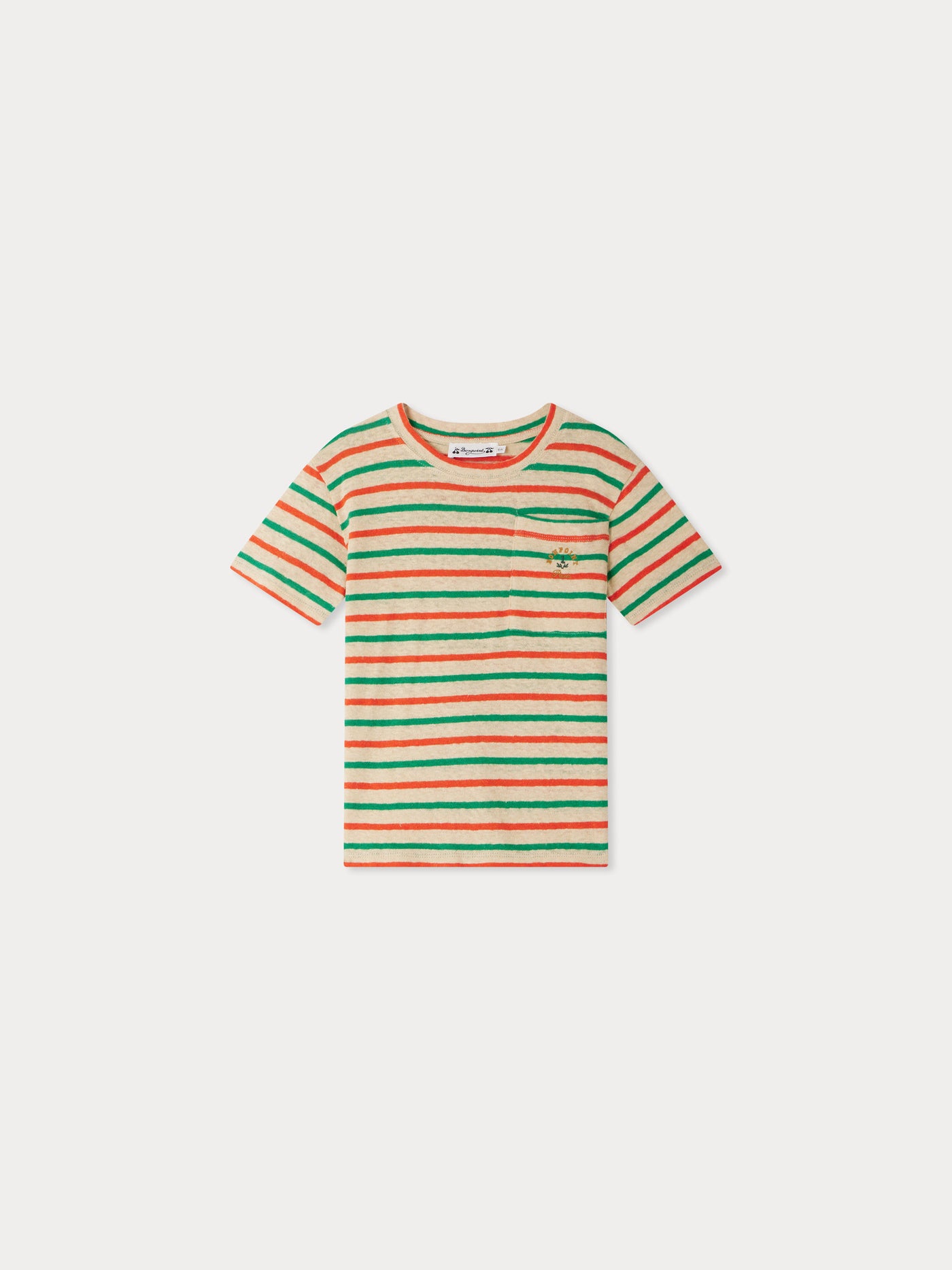 T-shirt  Elmer rayé à poche en coton biologique