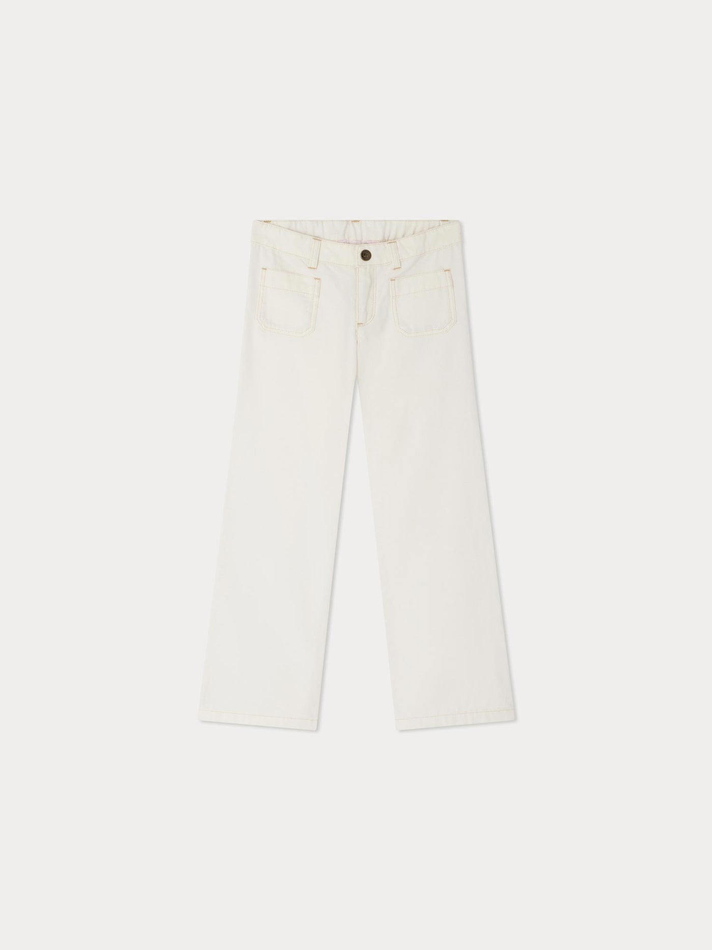 Pantalon Junon évasé en natté blanc