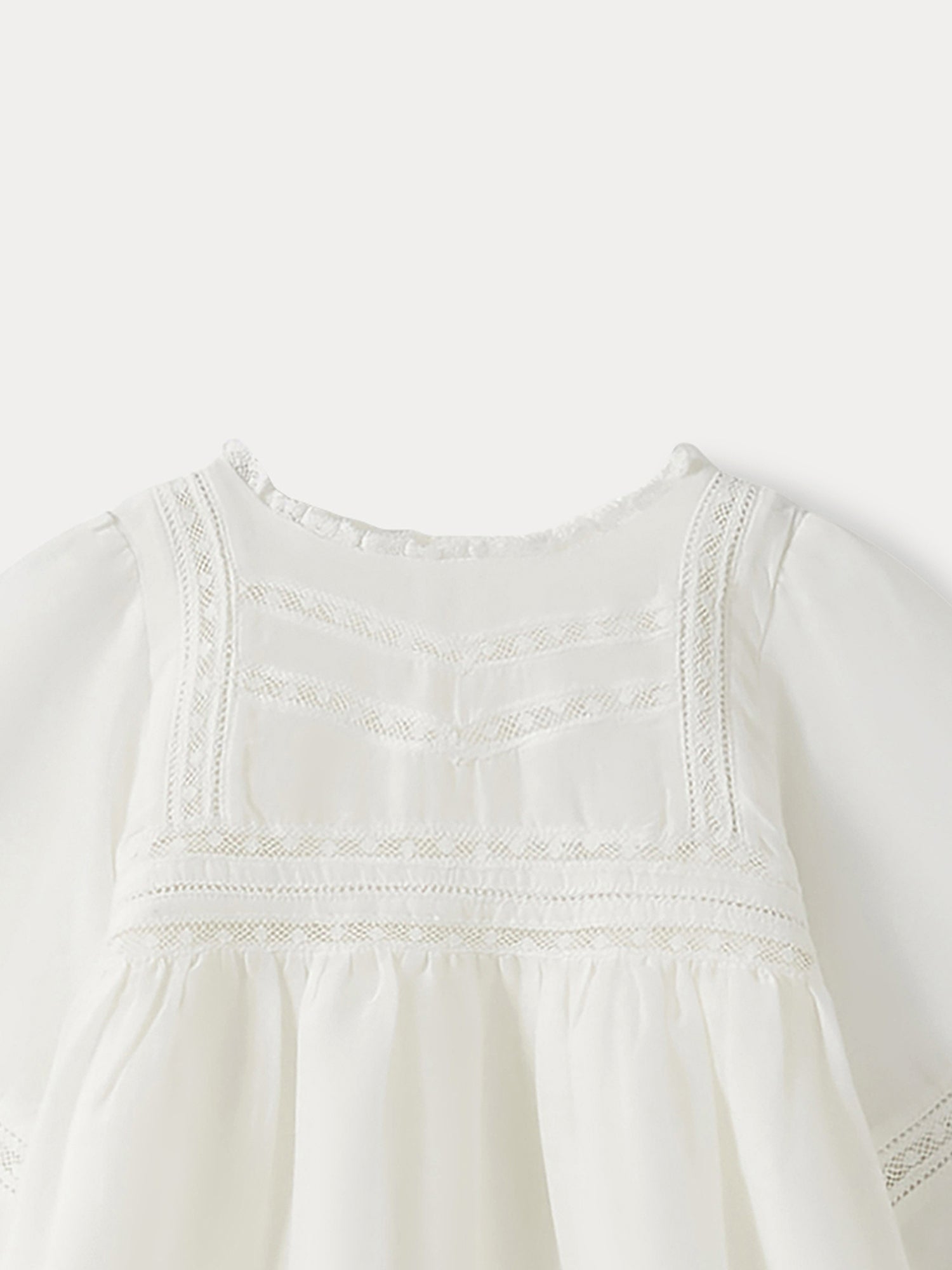 Robe de bapteme en soie bebe blanc lait Bonpoint