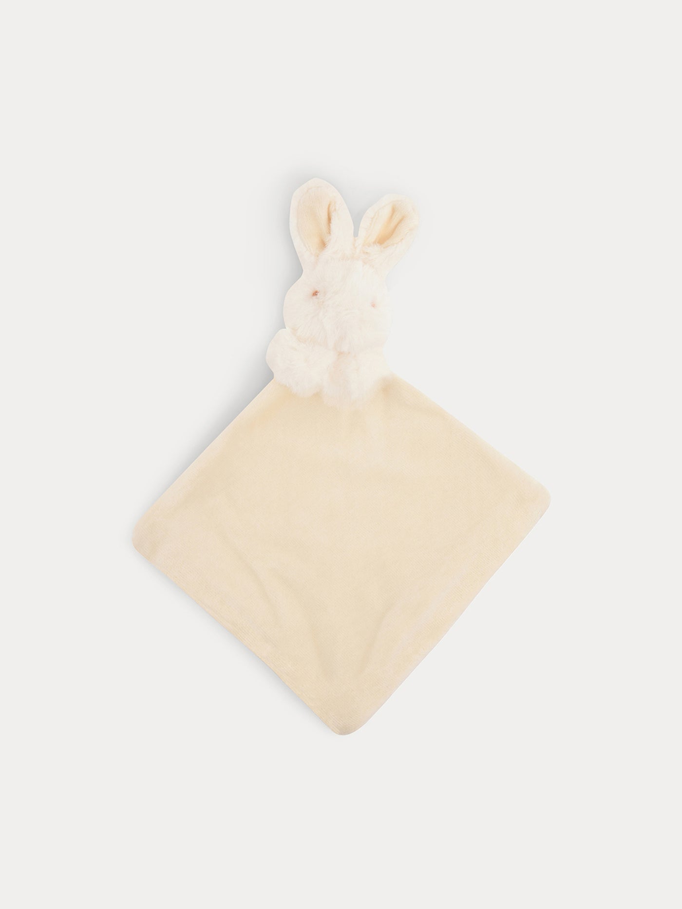 Doudou lapin en fausse fourrure bébé blanc lait