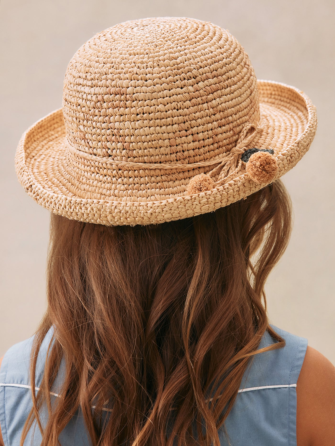 Chapeau Edene en raphia à motifs cerises