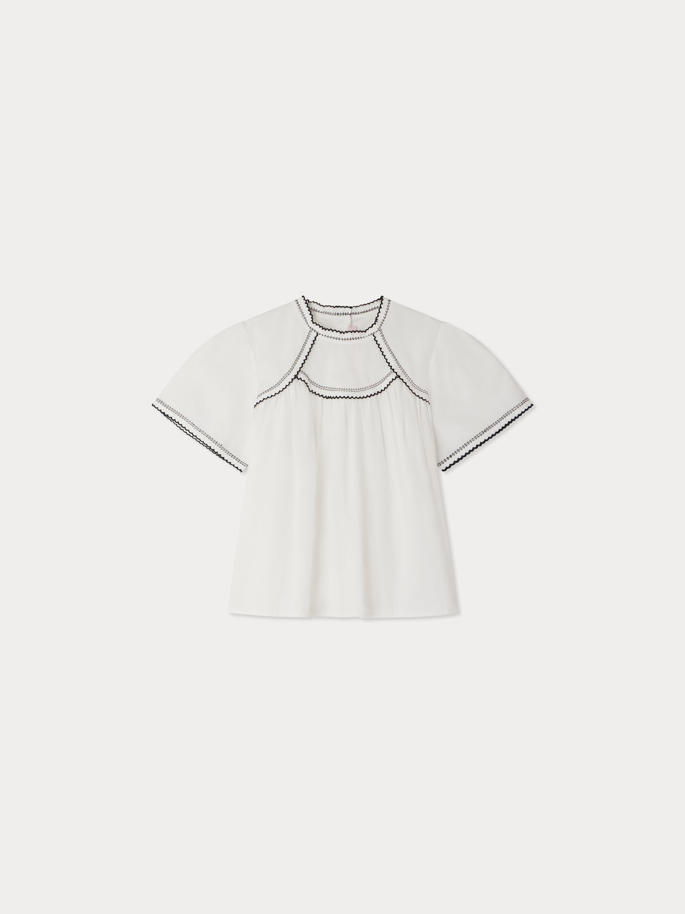 Blouse Eldoradie à broderies contrastantes