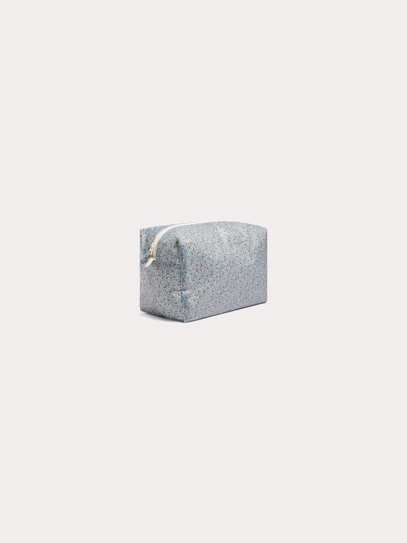 Trousse enduite en tissu Liberty bleu