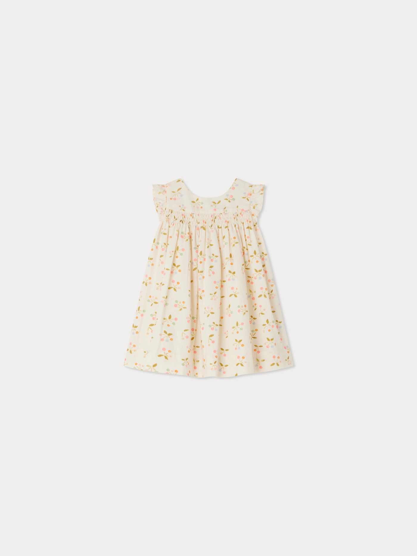 Robe Clothibis smockée à imprimé cerises