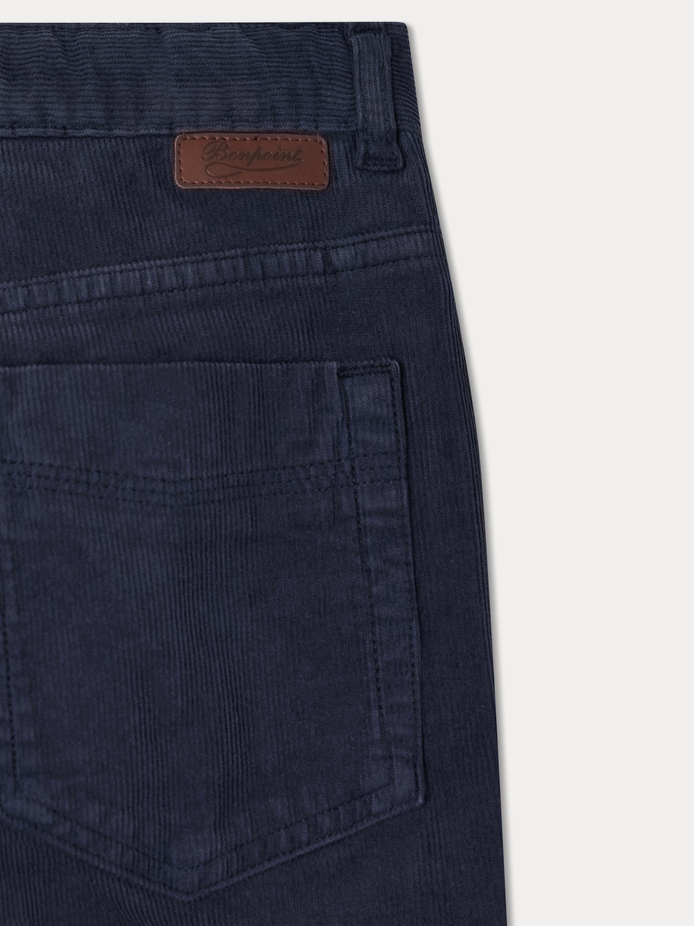 Pantalon Dewey en velours cotelé bleu foncé