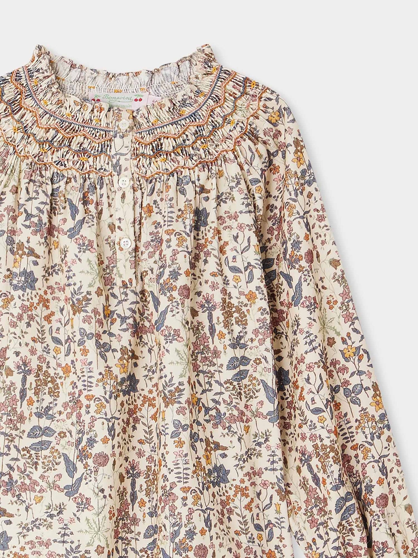 Blouse Pétale smockée en tissu Liberty