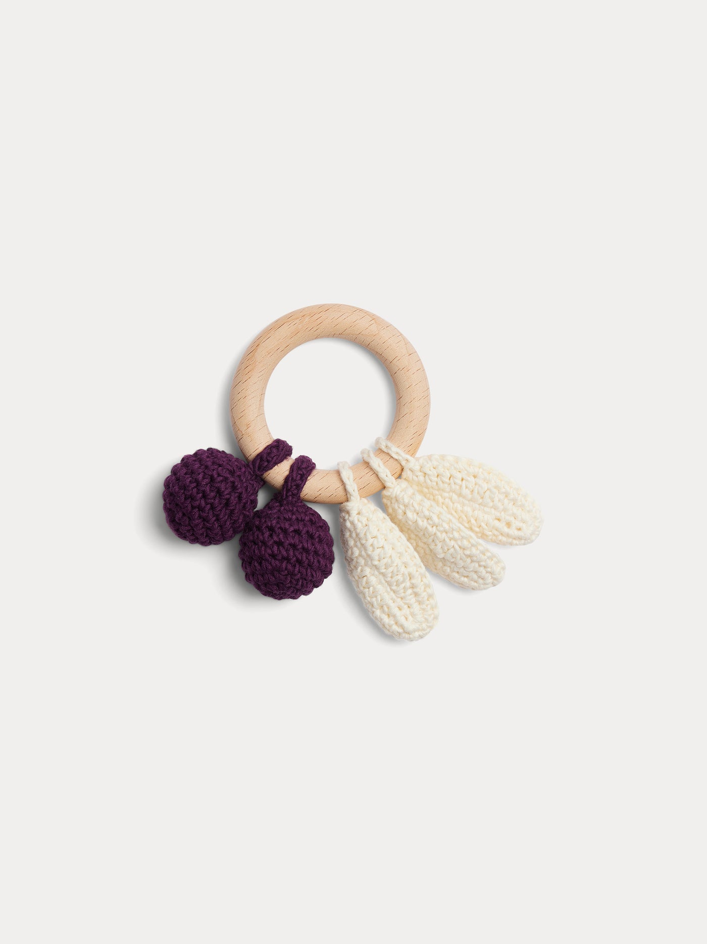 Hochet Be cherry mini crocheté violet