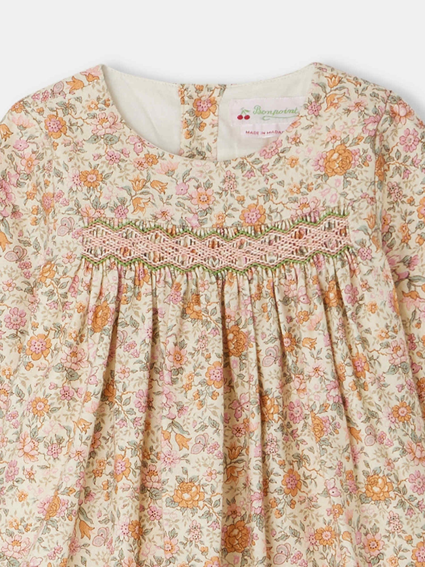 Robe Félicie smockée en tissu Liberty coton et laine