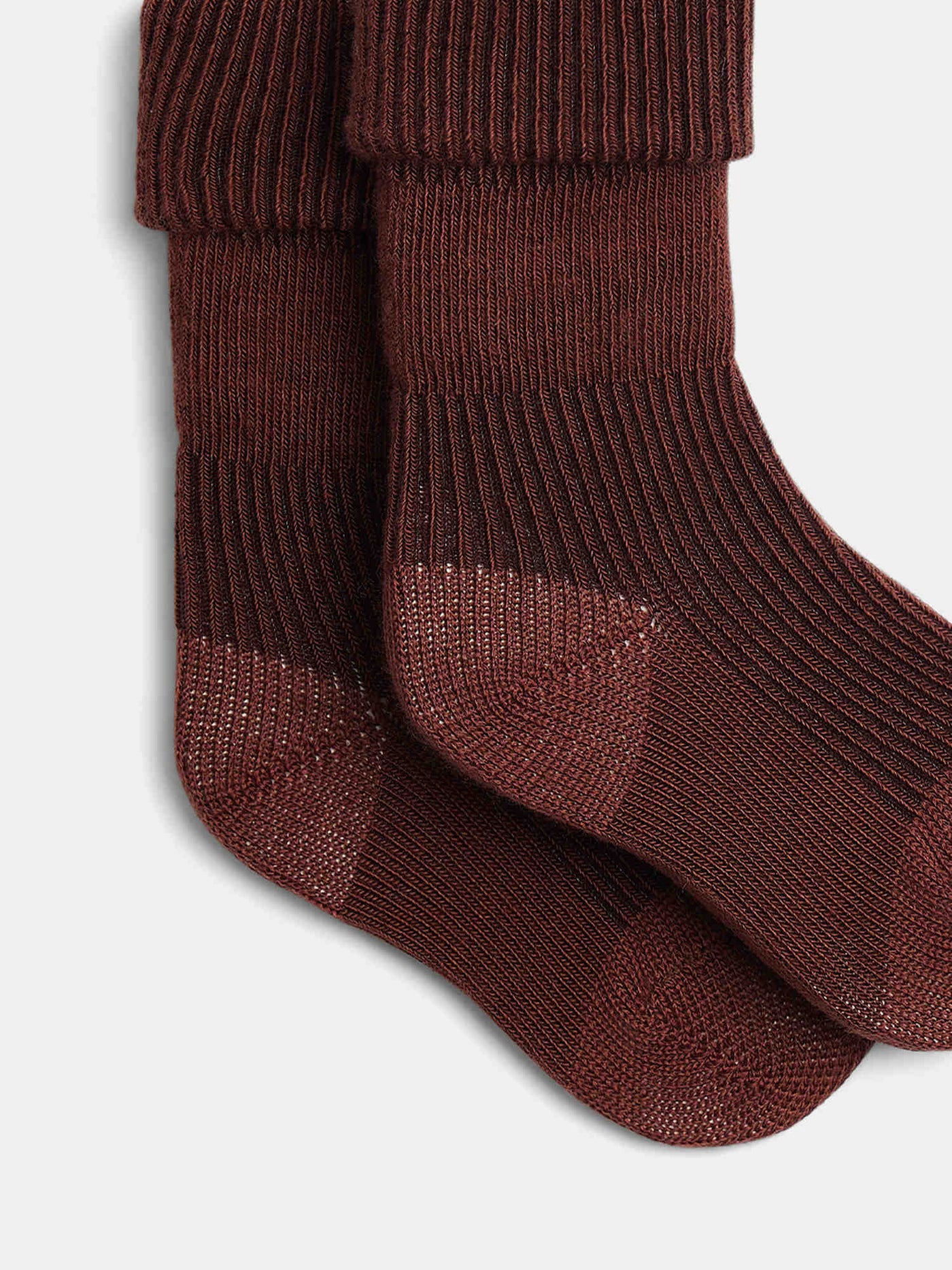 Chaussettes Gadilson à côtes marron