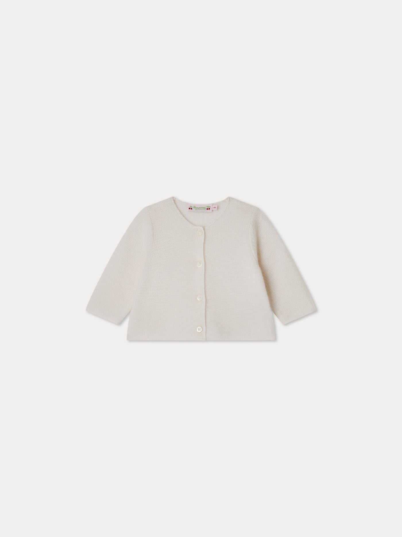 Cardigan en cachemire bébé blanc lait