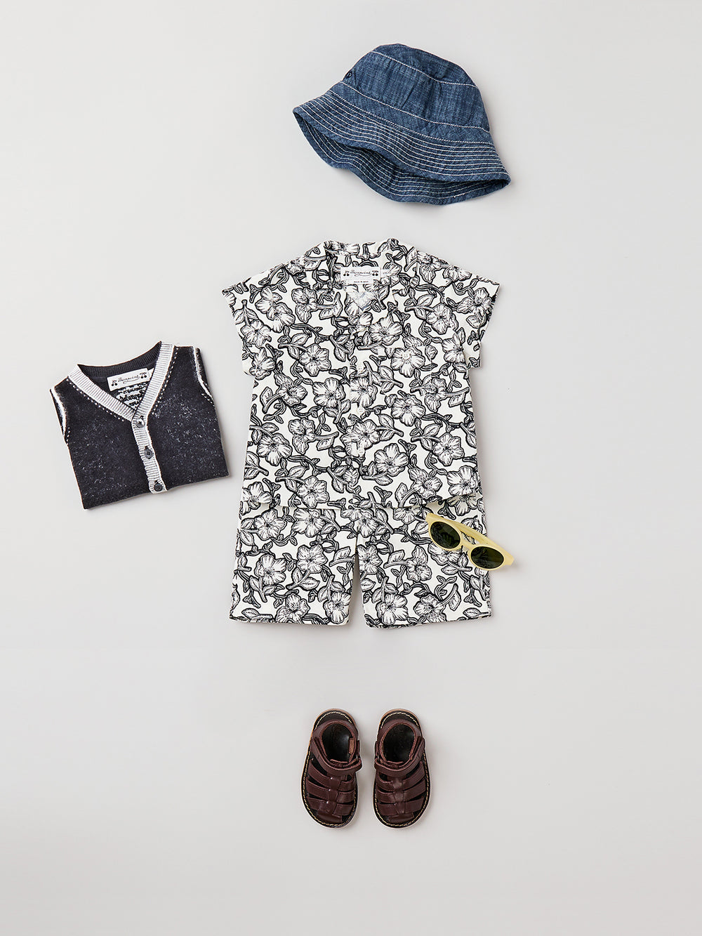 Chemise Gerald fleurs noires