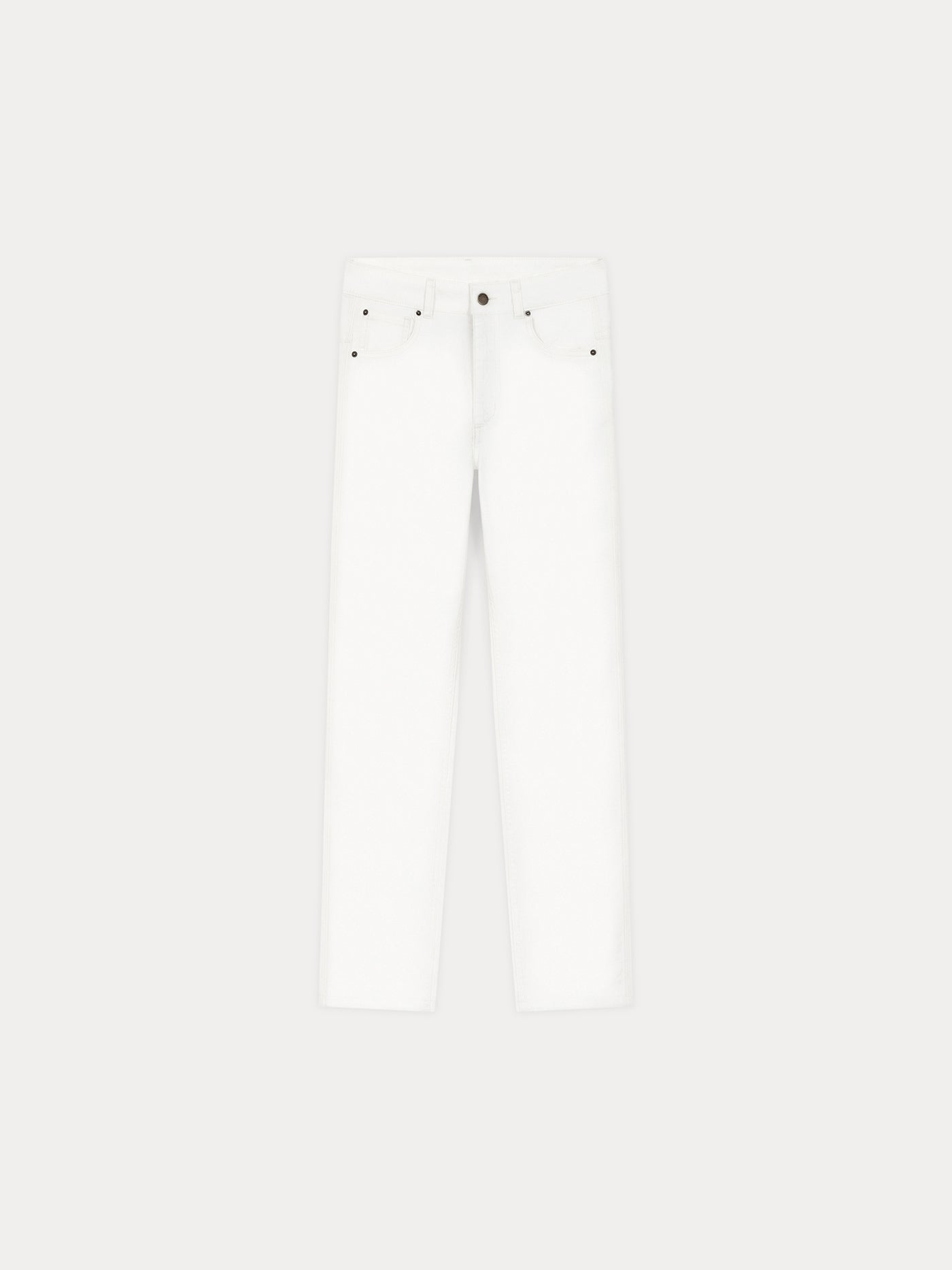Jeans Abbesses taille mi-haute bords francs denim white wash