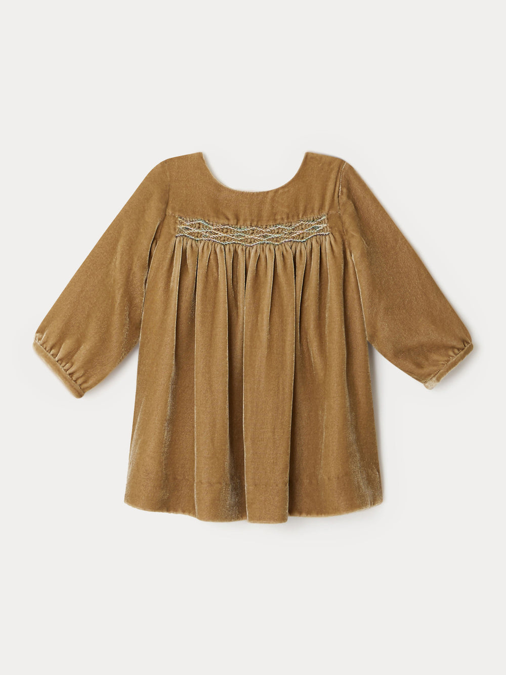 Robe smockée Félicie beige