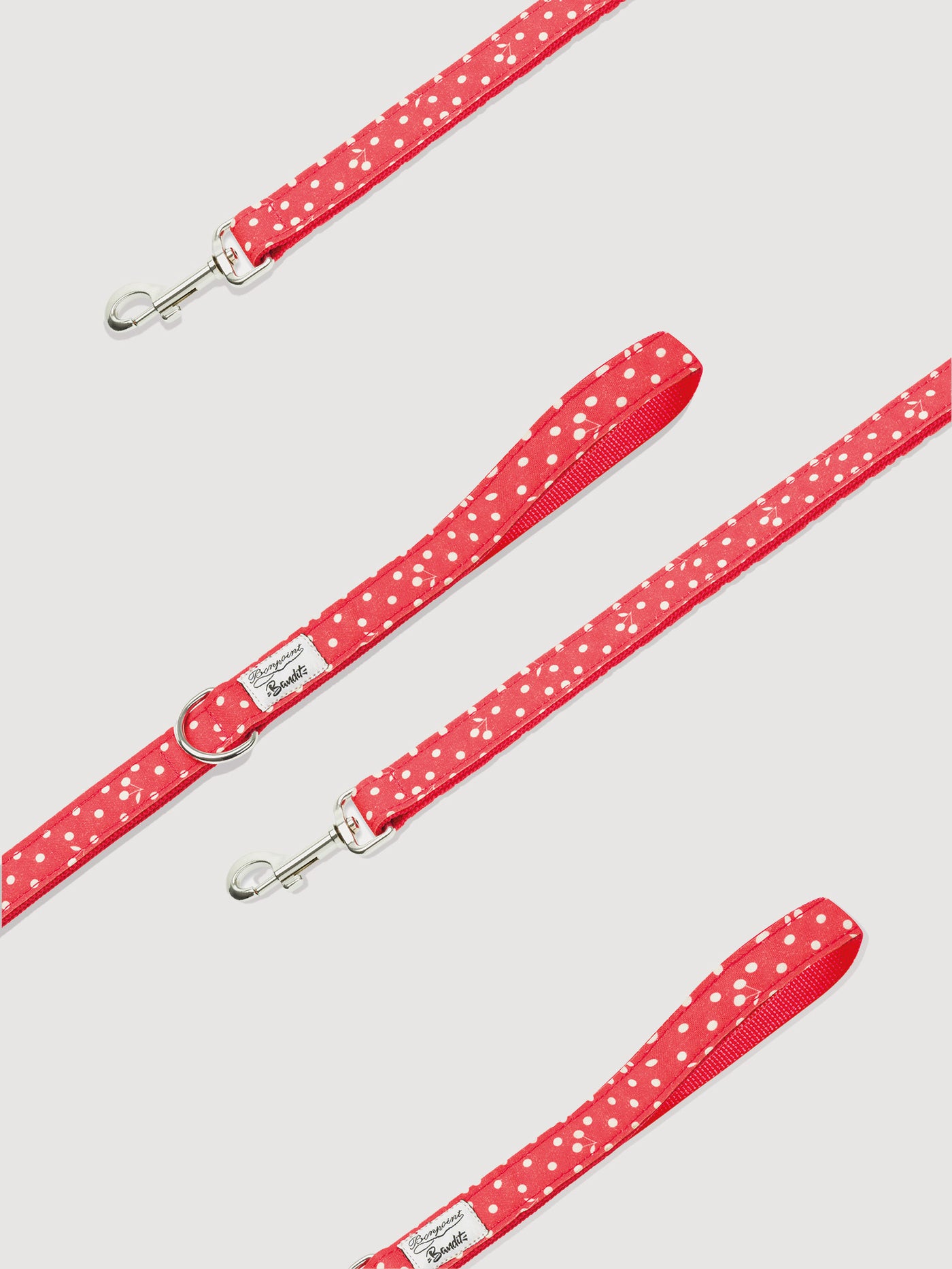 Laisse 120 cm Bonpoint x French Bandit pois rouge