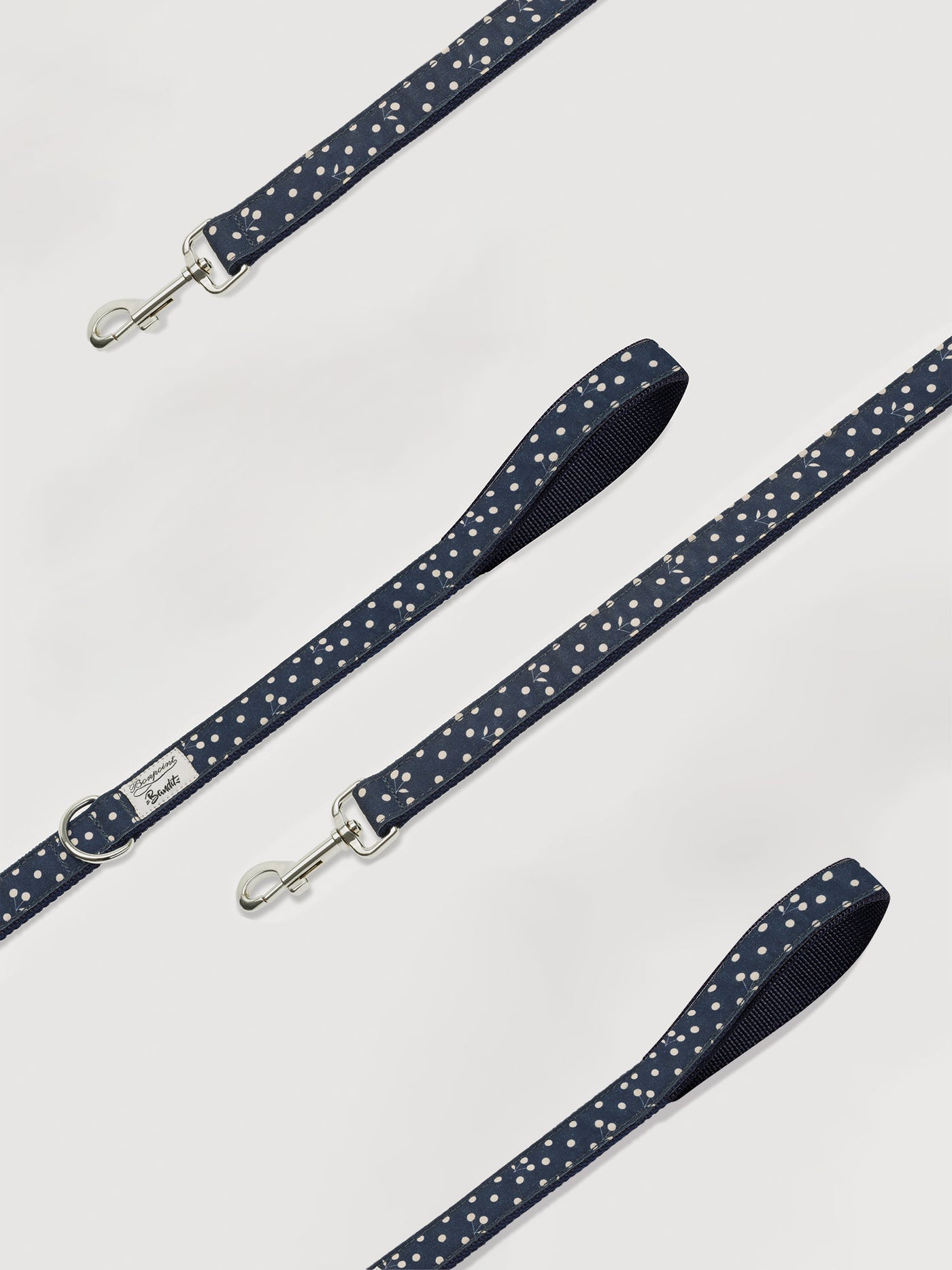 Laisse 120 cm Bonpoint x French Bandit pois marine