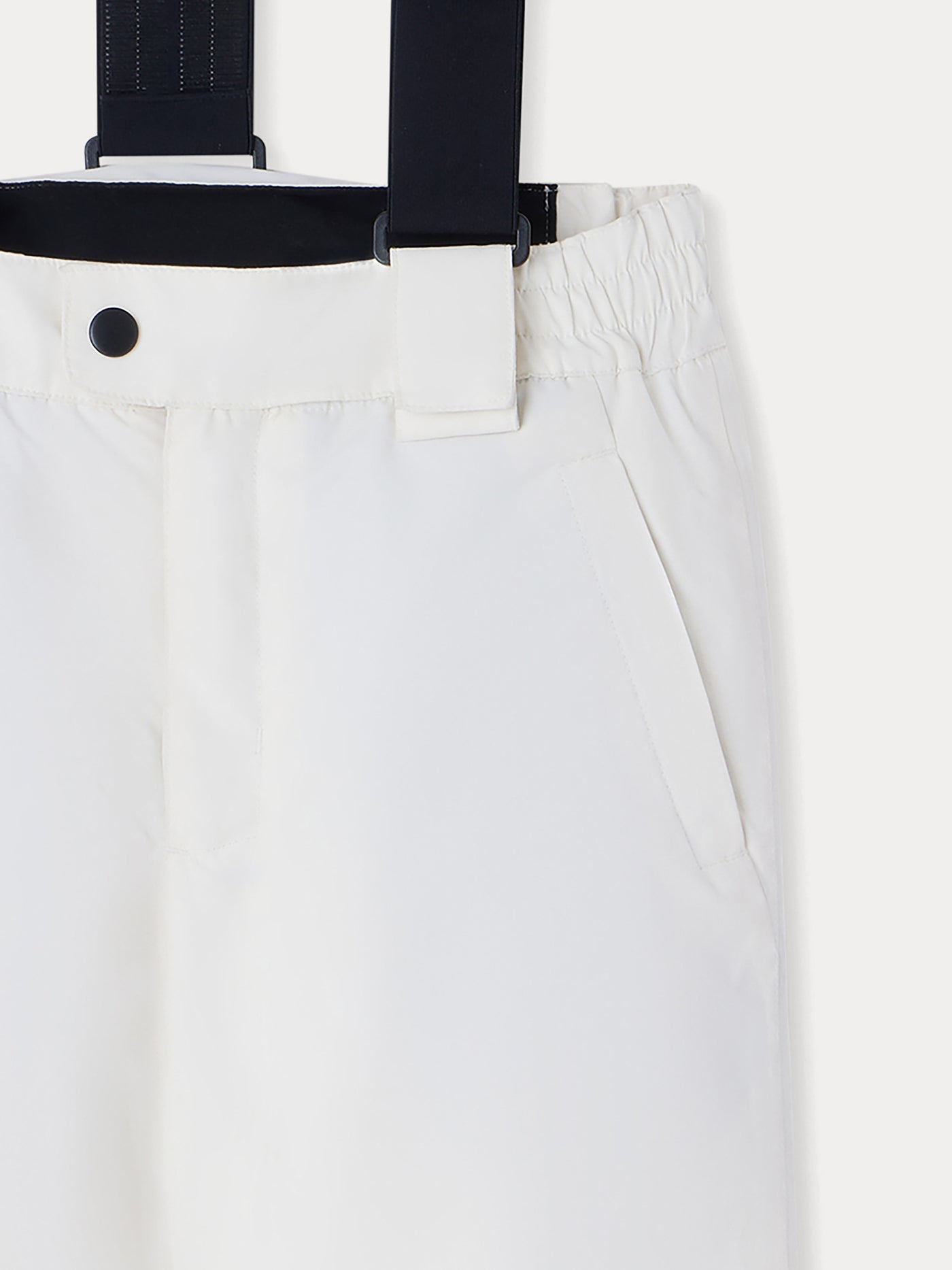 Pantalon à bretelles Dodji blanc lait